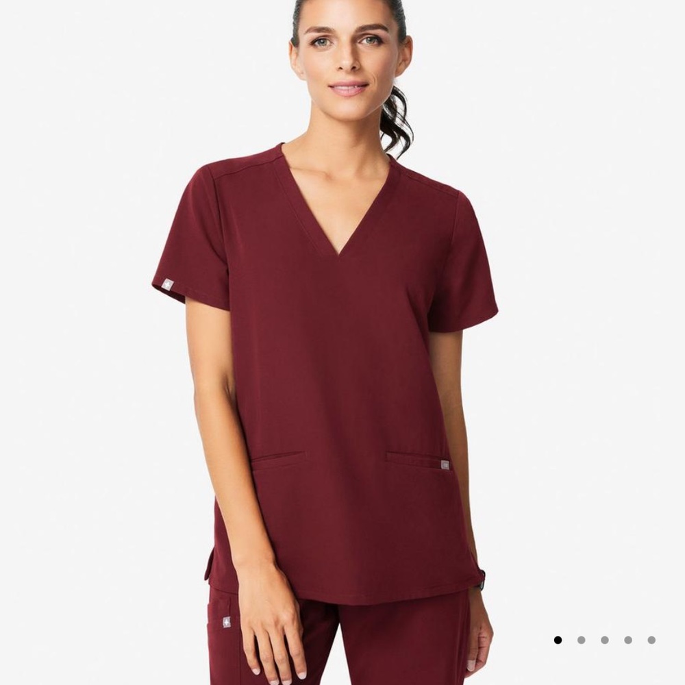 FIGS CASMA Scrub Top-BURGUNDY,XL